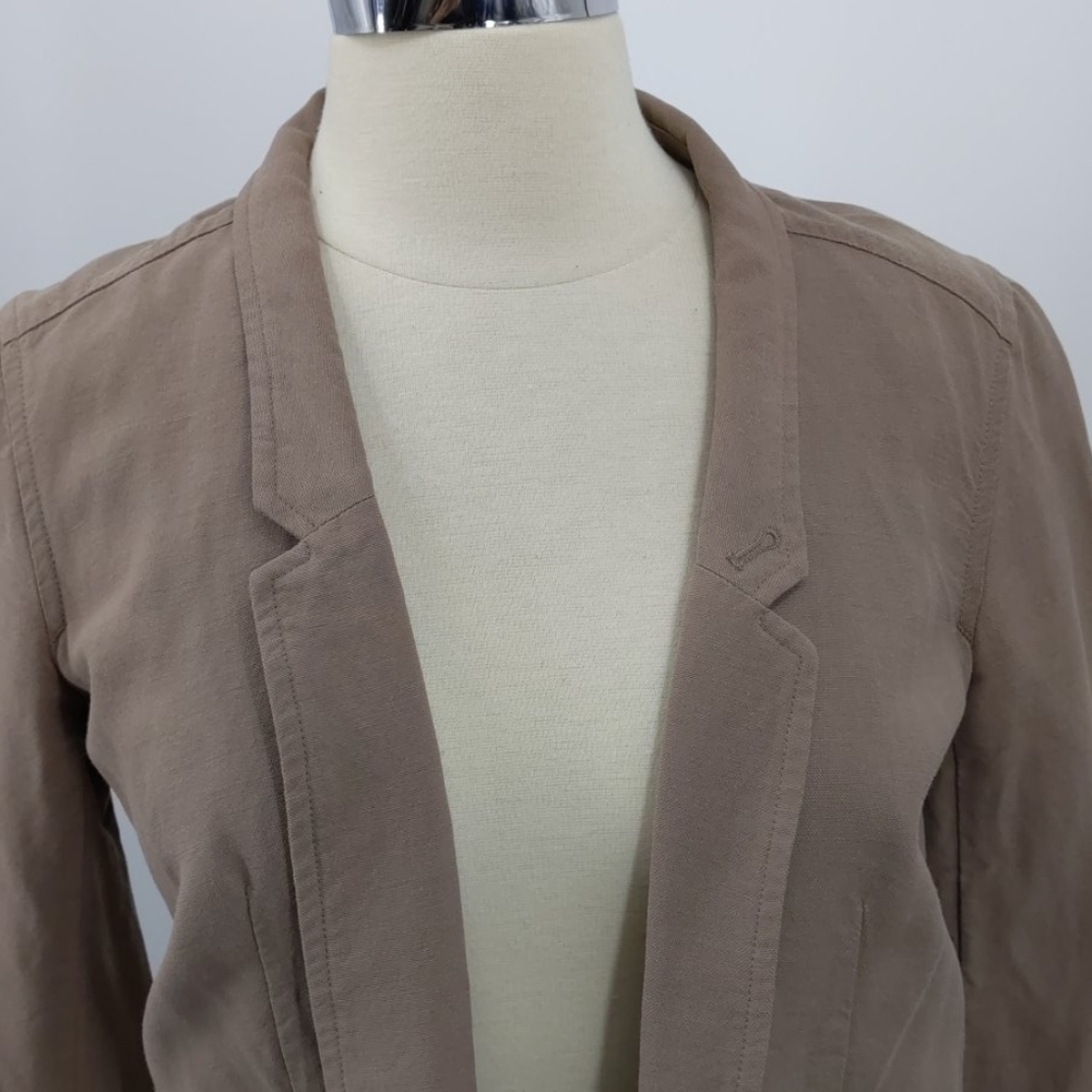 Poetry tan viscose/linen/cotton blazer-sz 2 - Picture 2 of 8